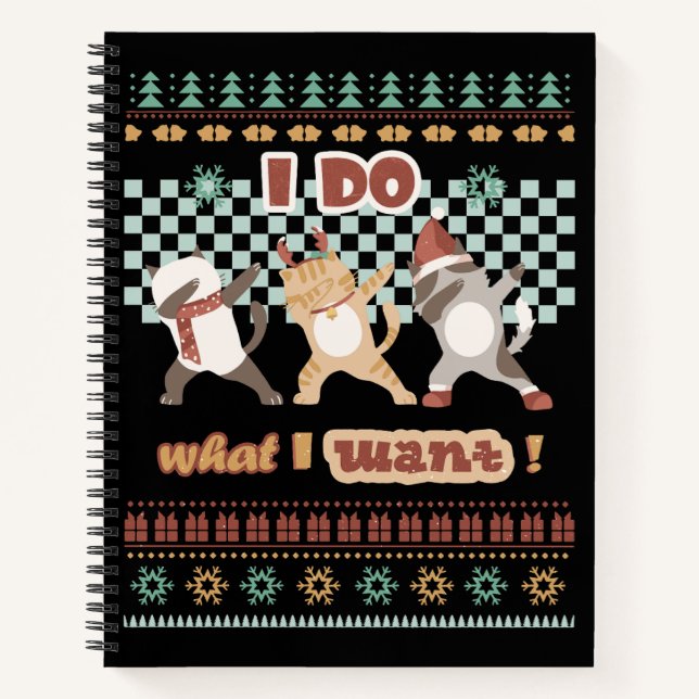 Cuaderno Gato Dabbing gracioso - Hago lo que quiero (Anverso)