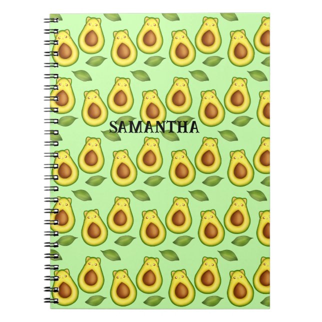Cuaderno Gato de aguacate verde (Frente)