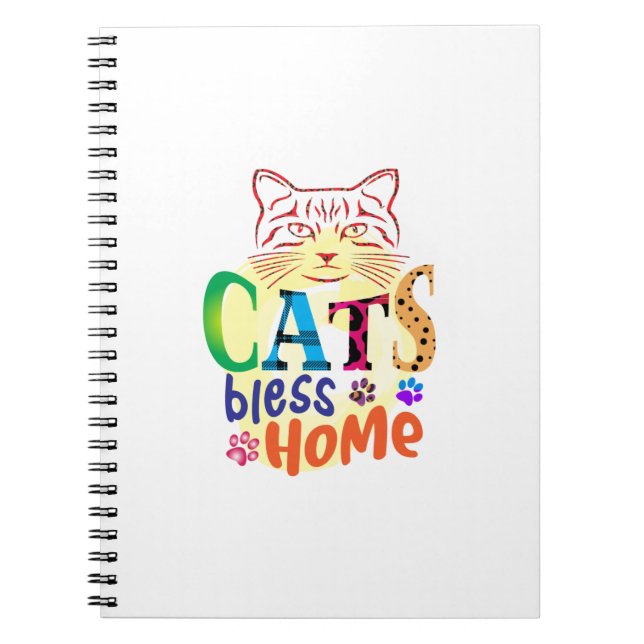 Cuaderno Gato de arte jacta bendice hogar (Frente)
