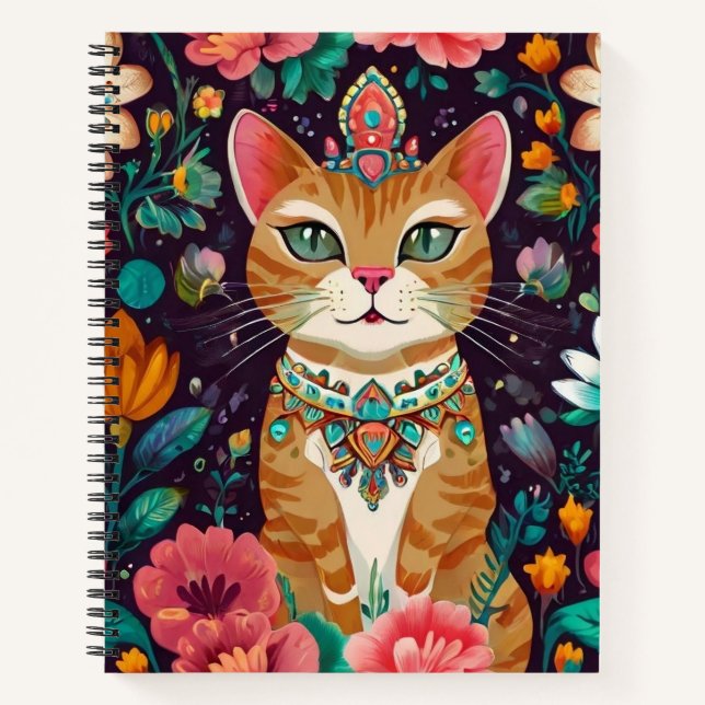 Cuaderno Gato de Bejeweld coronado (Anverso)