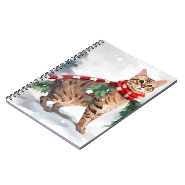 Cuaderno Gato de Bengala en Navidades de nieve (Lado Izquierdo)