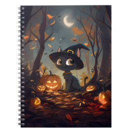 Cuaderno Gato de bruja de Halloween