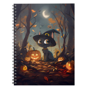 Cuaderno Gato de bruja de Halloween