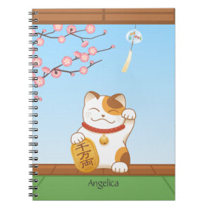 Cuaderno Gato de calicó afortunado japonés, Maneki Neko