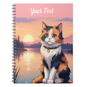 Cuaderno Gato de Calico en el lago