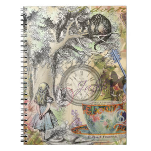 Cuaderno Gato de Cheshire Alicia en el País de las Maravill