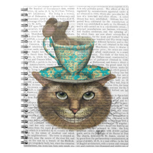 Cuaderno Gato de Cheshire con Copa de Cabeza