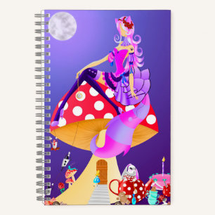 Cuaderno Gato de Cheshire en Mushroom Wonderland