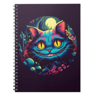 Cuaderno Gato de Cheshire Sonriendo Alicia en el País de la