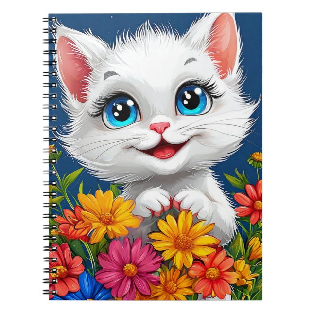 Cuaderno Gato de dibujos animados adorable (Frente)