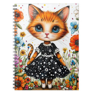 Cuaderno Gato de dibujos animados lindo