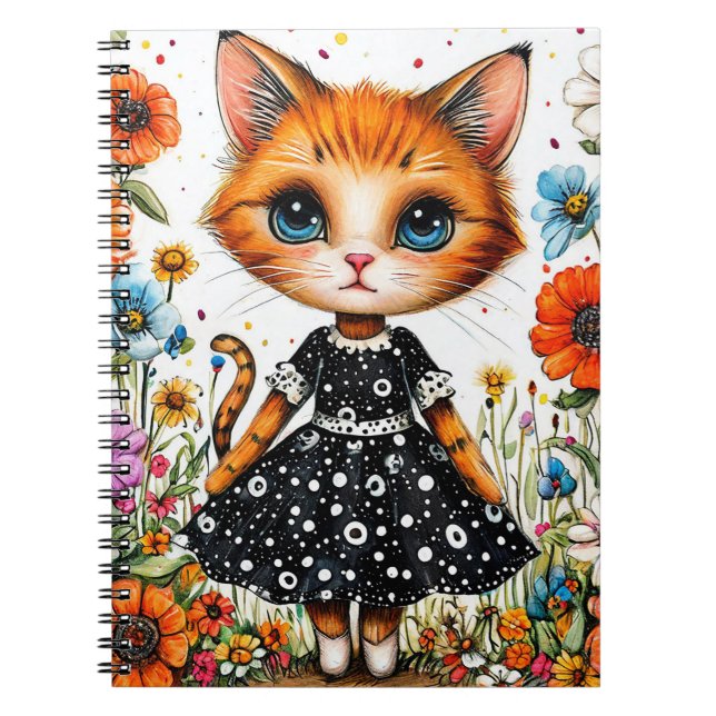 Cuaderno Gato de dibujos animados lindo (Frente)