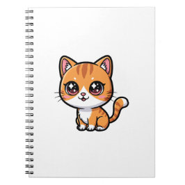 Cuaderno Gato de dibujos animados naranja adorable con manc