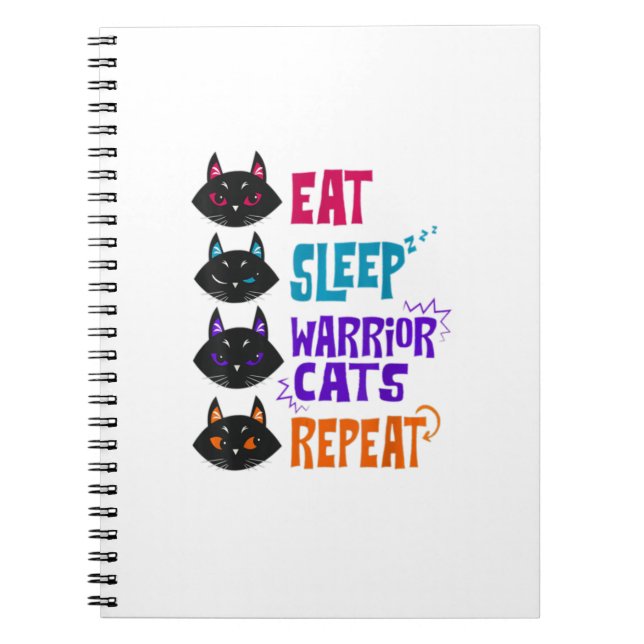 Cuaderno Gato de dormir guerrero de repetir amante del gato (Frente)