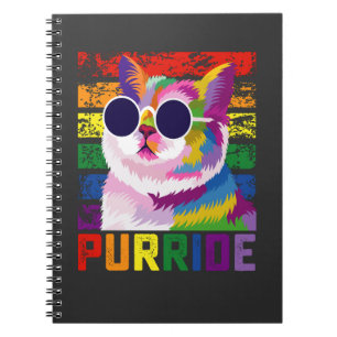 Cuaderno Gato de gesto de orgullo de cola gay arco iris ret