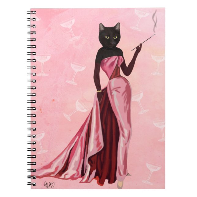 Cuaderno Gato de glamour en rosa (Frente)