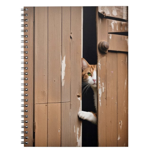 Cuaderno Gato de granero mirando a la puerta (Frente)