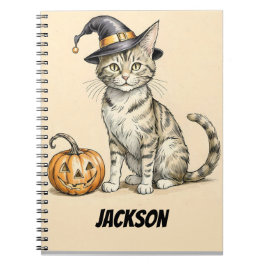Cuaderno Gato de Halloween. Bruja gata de Halloween, gato,