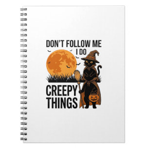 Cuaderno Gato de Halloween Cosas espeluznantes Bruja divert