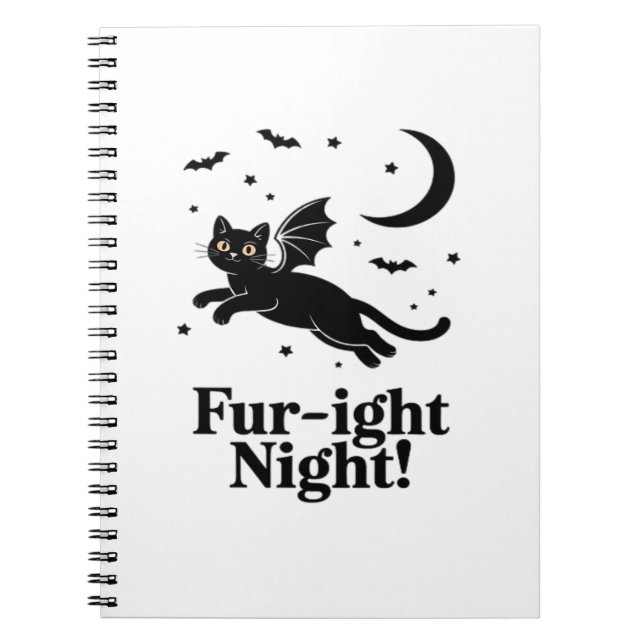 Cuaderno Gato de Halloween de fantasía y estiloso inspiraci (Frente)