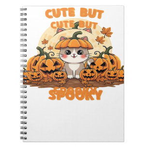 Cuaderno Gato de Halloween Lindo con Calabazas – Kawaii Esp