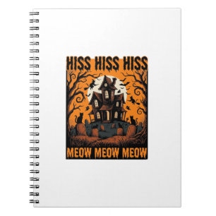Cuaderno Gato de Halloween Miau Espeluznante Casa de Bruja 