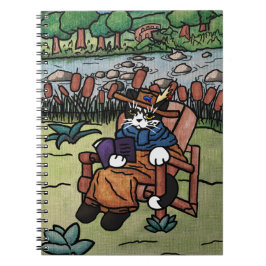 Cuaderno Gato de jardín de lectura al aire libre