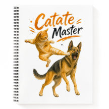 Gato de Karate Divertido Pateando Pastor Alemán