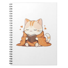 Cuaderno Gato de lectura acogedor diseño Kawaii de gatito r