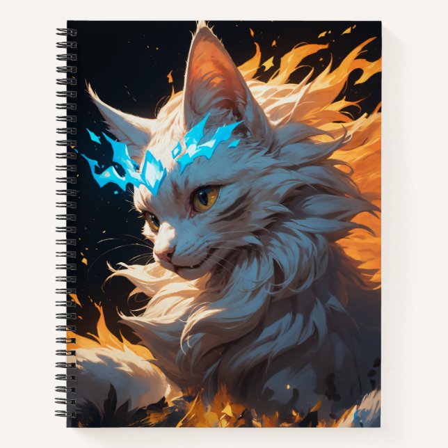 Cuaderno Gato de llama mística familiar (Anverso)