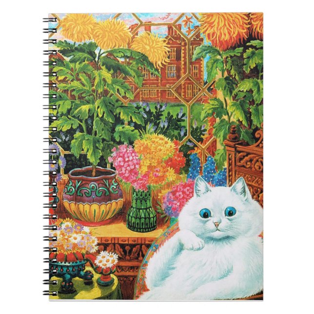 Cuaderno Gato de los amantes de las flores, Louis Wain (Frente)