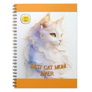 Cuaderno Gato de mármol blanco lindo