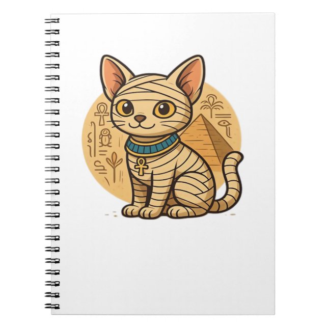Cuaderno Gato de momia lindo - El antiguo Egipto de arte so (Frente)