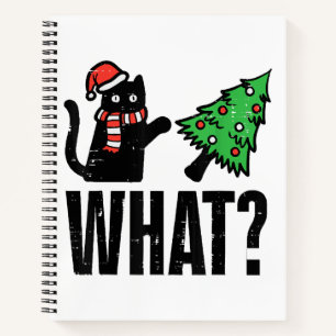 Cuaderno Gato de Navidad derribando árbol de Navidad divert