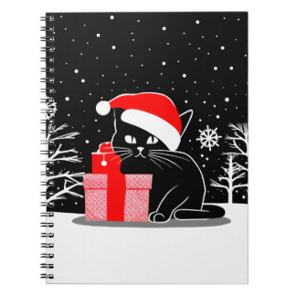 Cuaderno Gato de Navidades negros