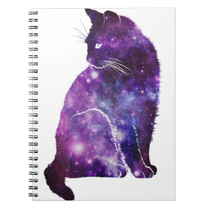 Cuaderno Gato de nebulosa del espacio púrpura