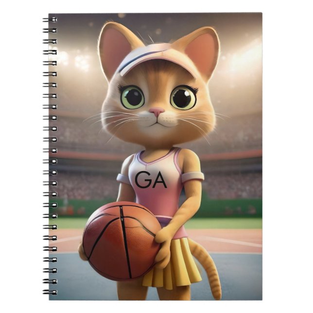 Cuaderno Gato de Netball femenino, (Frente)