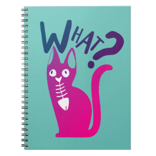 Cuaderno Gato de Personalizado de gradiente magenta Minimal