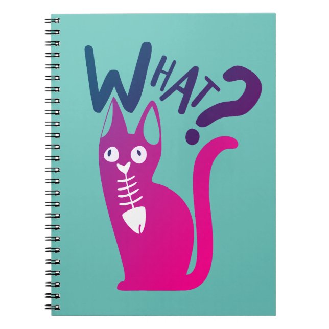 Cuaderno Gato de Personalizado de gradiente magenta Minimal (Frente)