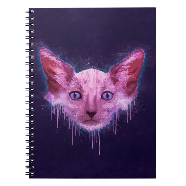 Cuaderno Gato de Pop Art Lykoi Werewolf (Frente)