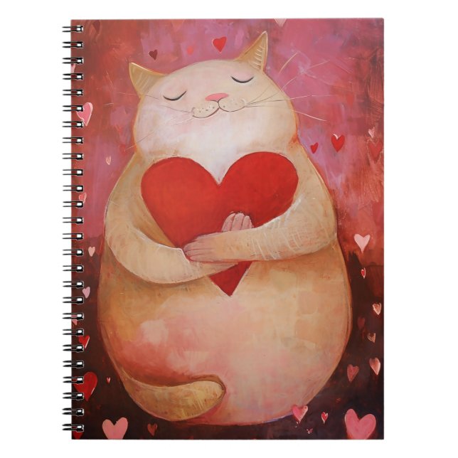 Cuaderno Gato de San Valentín lindo (Frente)