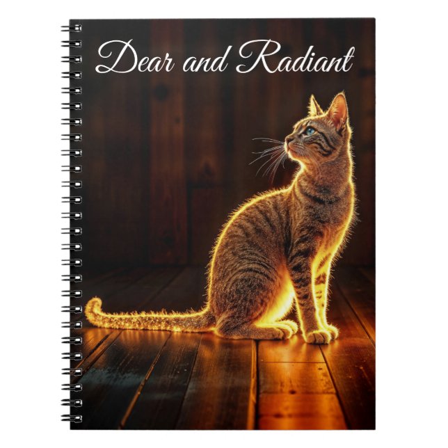 Cuaderno Gato de tabby iluminación cálida animal aura de br (Frente)