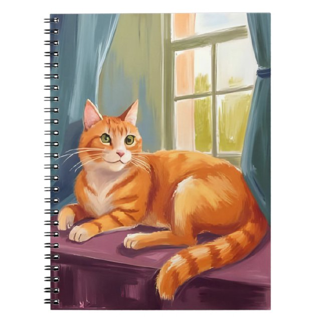 Cuaderno Gato de Tabú Naranja Acuarela Mascota (Frente)