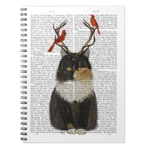Cuaderno Gato de Tortoisesinfierno con pollas y pájaros ro