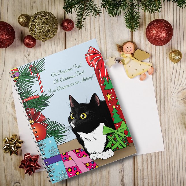 Cuaderno Gato de Tuxedo en Árbol de Navidad (Subido por el creador)