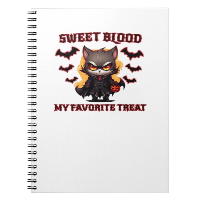 Cuaderno Gato de vampiro furioso ansía dulce oveja de sangr (Frente)