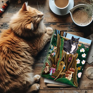 Cuaderno Gato del jardín de la casa de hadas