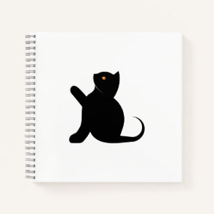 Cuaderno Gato diciendo hola