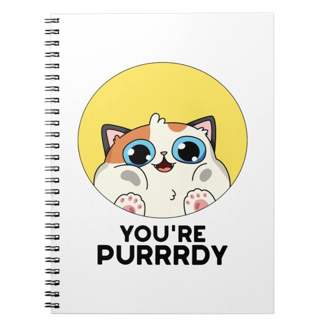 Cuaderno Gato divertido con juego de palabras Purrrdy  (Frente)