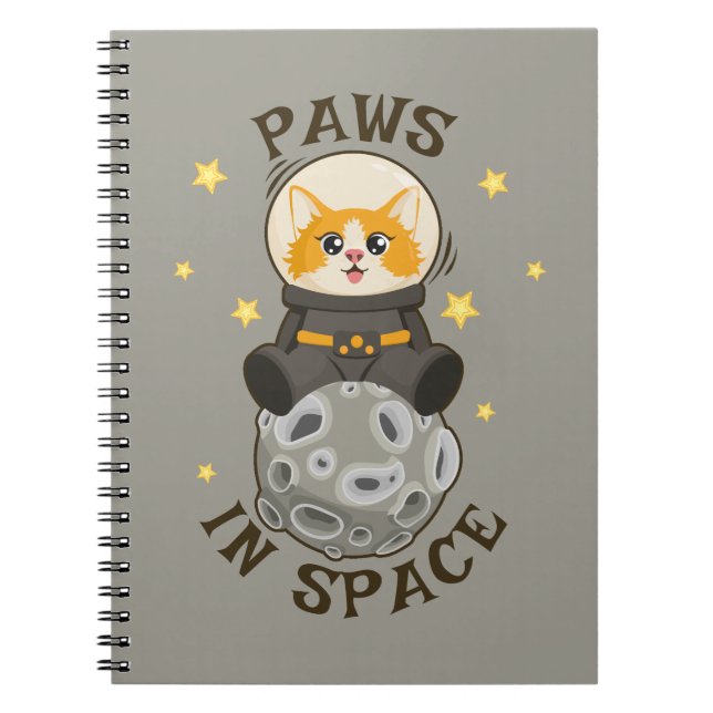 Cuaderno Gato divertido en el espacio Gato astronauta Anima (Frente)